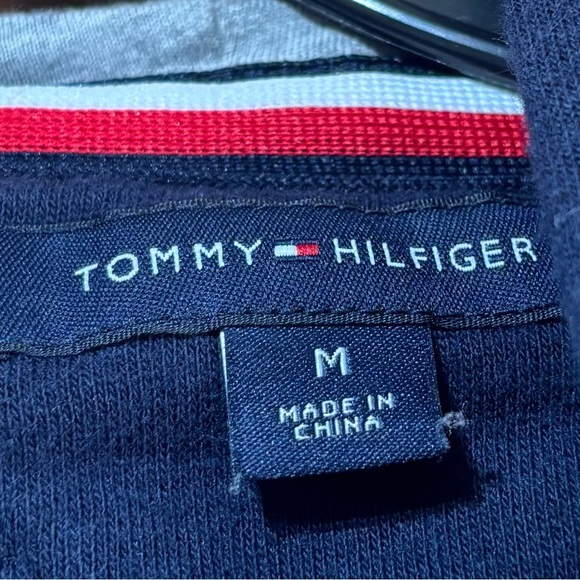 Tommy Hilfiger Navy Blue Full Zip Hoodie Sweatshirt Men’s Medium EUC - Picture 3 of 6